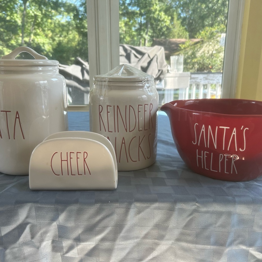 Rae Dunn Red and White Kitchen Set